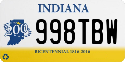 IN license plate 998TBW