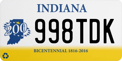 IN license plate 998TDK