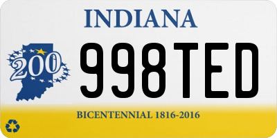 IN license plate 998TED