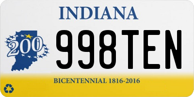 IN license plate 998TEN