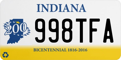 IN license plate 998TFA