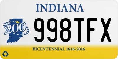 IN license plate 998TFX