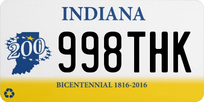 IN license plate 998THK