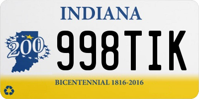 IN license plate 998TIK