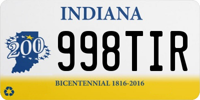 IN license plate 998TIR