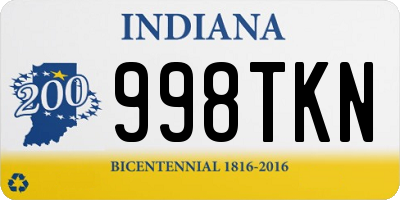 IN license plate 998TKN