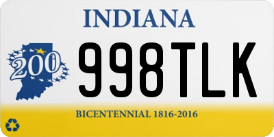 IN license plate 998TLK