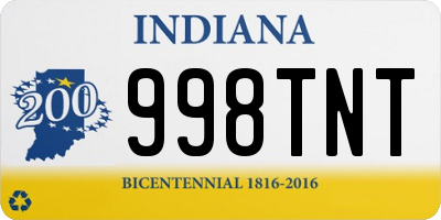 IN license plate 998TNT