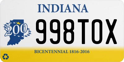 IN license plate 998TOX