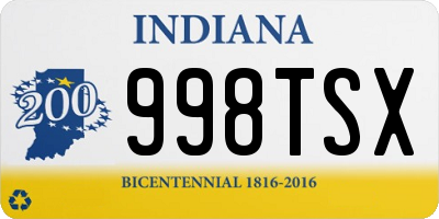 IN license plate 998TSX