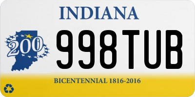 IN license plate 998TUB