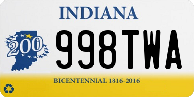 IN license plate 998TWA