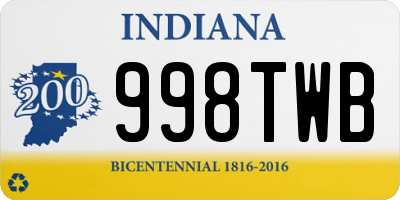 IN license plate 998TWB