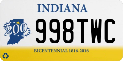 IN license plate 998TWC