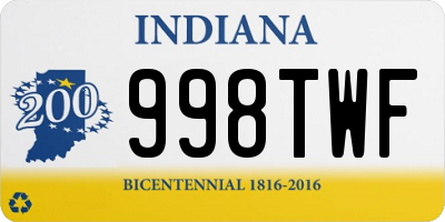 IN license plate 998TWF