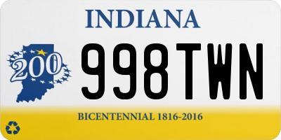 IN license plate 998TWN