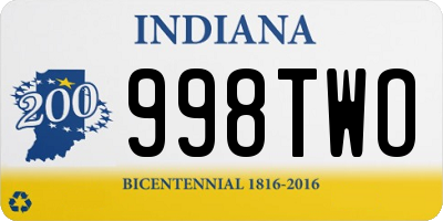 IN license plate 998TWO