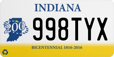 IN license plate 998TYX