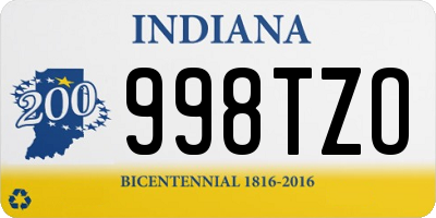 IN license plate 998TZO