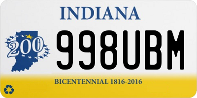 IN license plate 998UBM