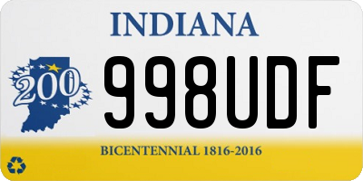 IN license plate 998UDF
