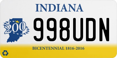 IN license plate 998UDN