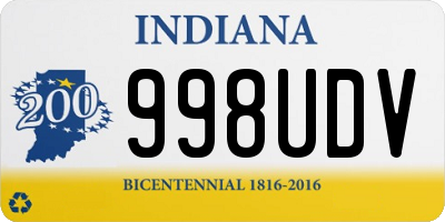 IN license plate 998UDV