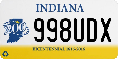 IN license plate 998UDX