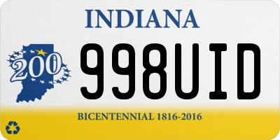 IN license plate 998UID