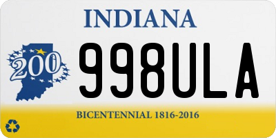 IN license plate 998ULA