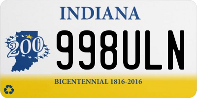 IN license plate 998ULN