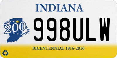 IN license plate 998ULW