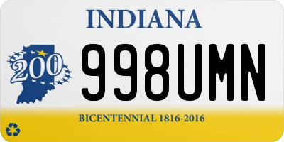 IN license plate 998UMN