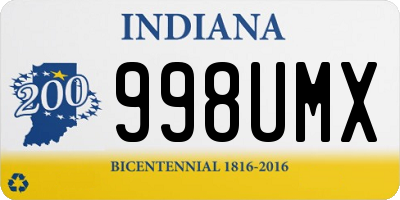 IN license plate 998UMX