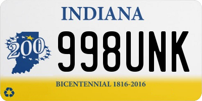 IN license plate 998UNK
