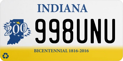 IN license plate 998UNU