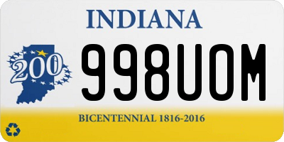 IN license plate 998UOM