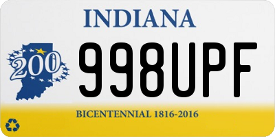 IN license plate 998UPF