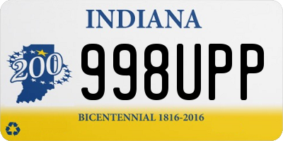 IN license plate 998UPP