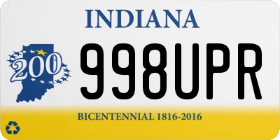 IN license plate 998UPR