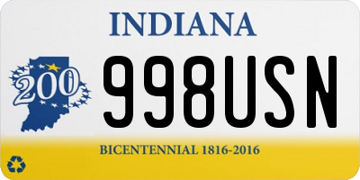 IN license plate 998USN