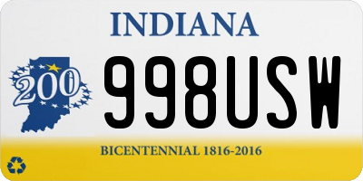 IN license plate 998USW