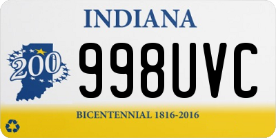 IN license plate 998UVC