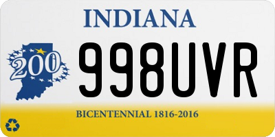 IN license plate 998UVR