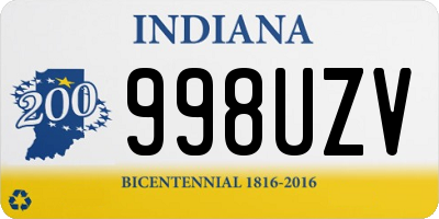 IN license plate 998UZV