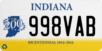 IN license plate 998VAB