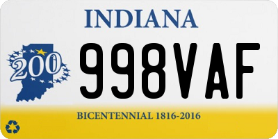 IN license plate 998VAF