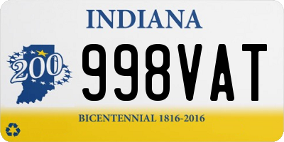 IN license plate 998VAT