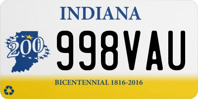 IN license plate 998VAU