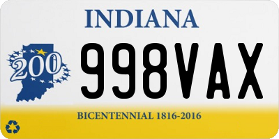 IN license plate 998VAX